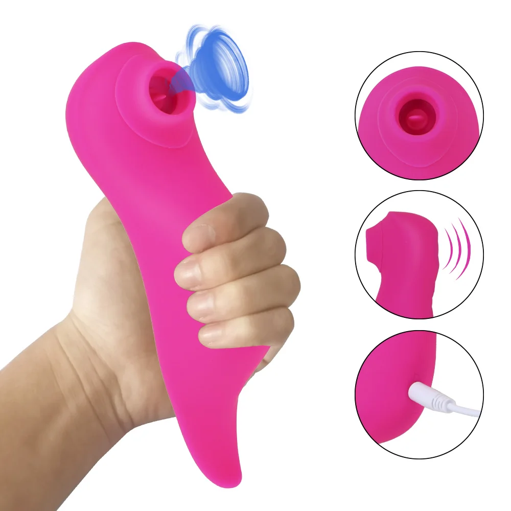 2 in 1 G-spot Massager Sex Toys for Women Tongue Oral Licking Vibrator Clitoral Sucking Vibrator 10 Modes Nipple Stimulation