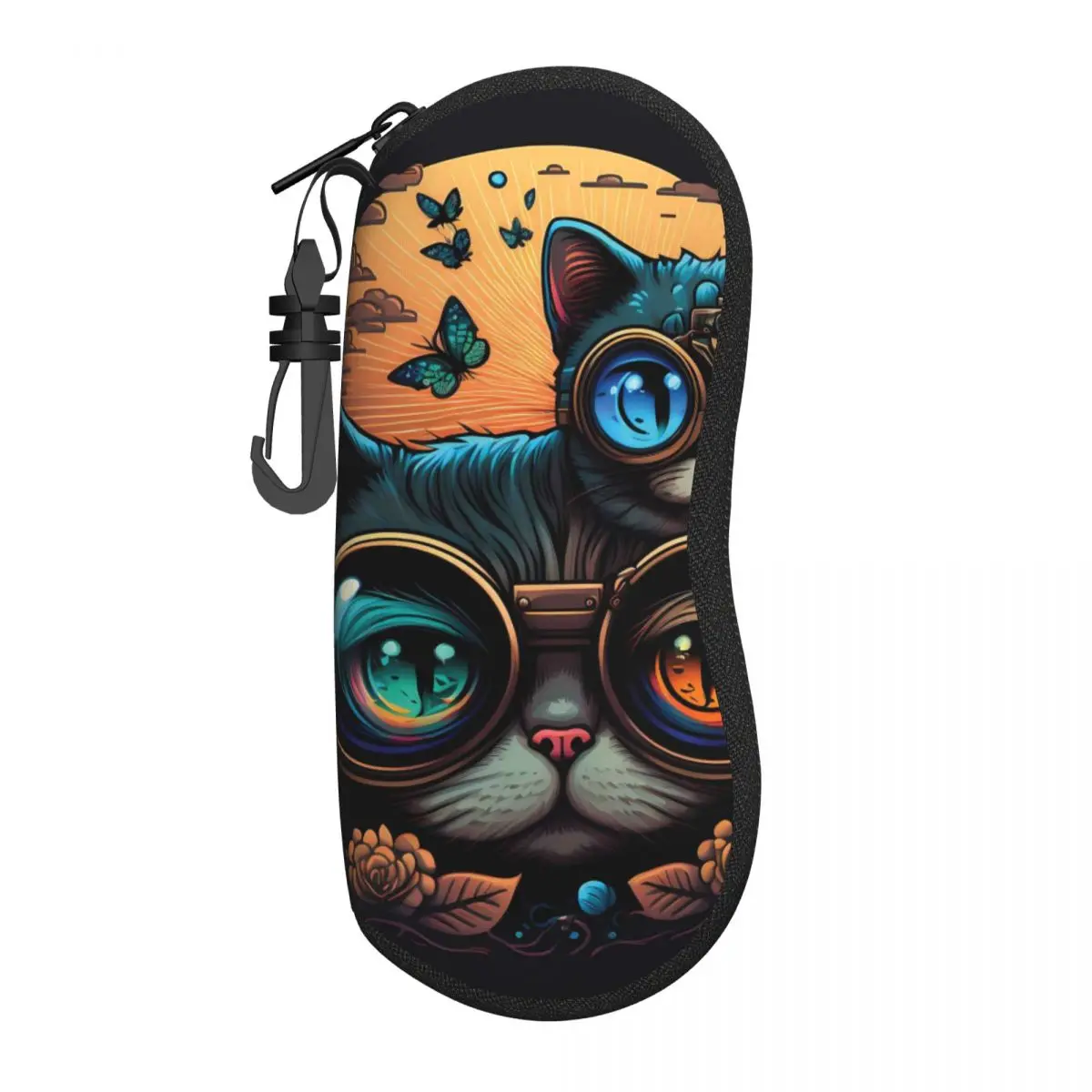 Cartoon Cat Glasses Case Cover Men Women animal wearing glasses Sunglasses Pouch Fashion Eyewear Organizer Eyeglass Cases Cover