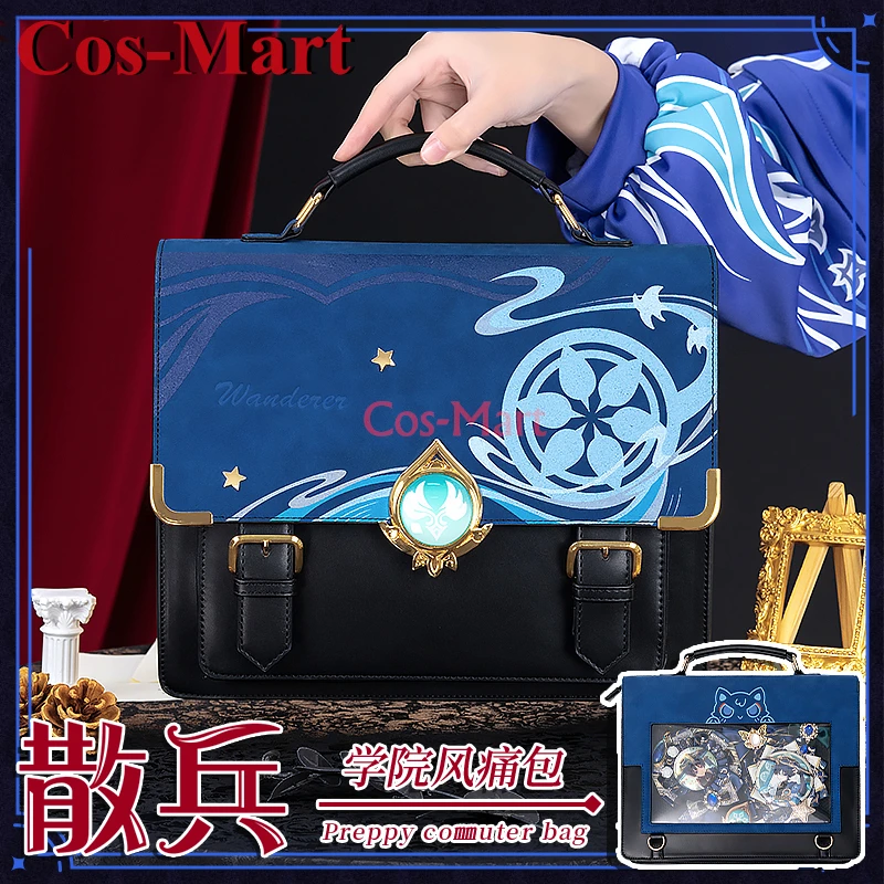 Cos-Mart Genshin Impact Wanderer Bag Cosplay Theme Impression Pack Daily Preppy Commuter Backpack Fashion Messenger Bag Itabag