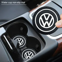 Car coasters Silicone anti-skid pad Auto Styling Goods Accessories For VW Volkswagen B5 T4 T5 Golf 4 5 6 7 Polo Passat Tiguan