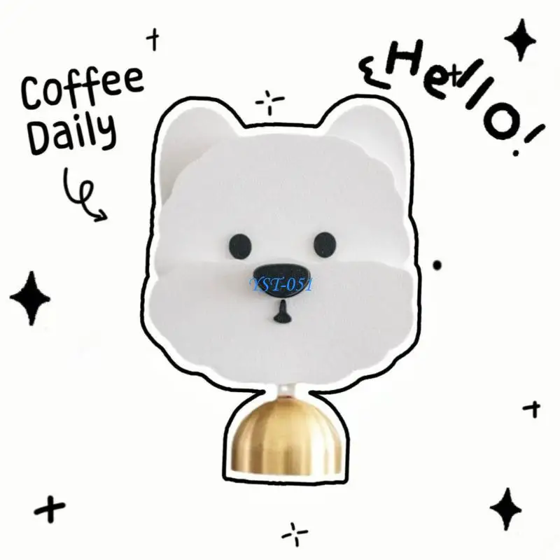 E15A Light Reminder Dog Hanging Piece for Refrigerator or Entryway, White Puppy Accent With Adhesive Backing for Flat Area or