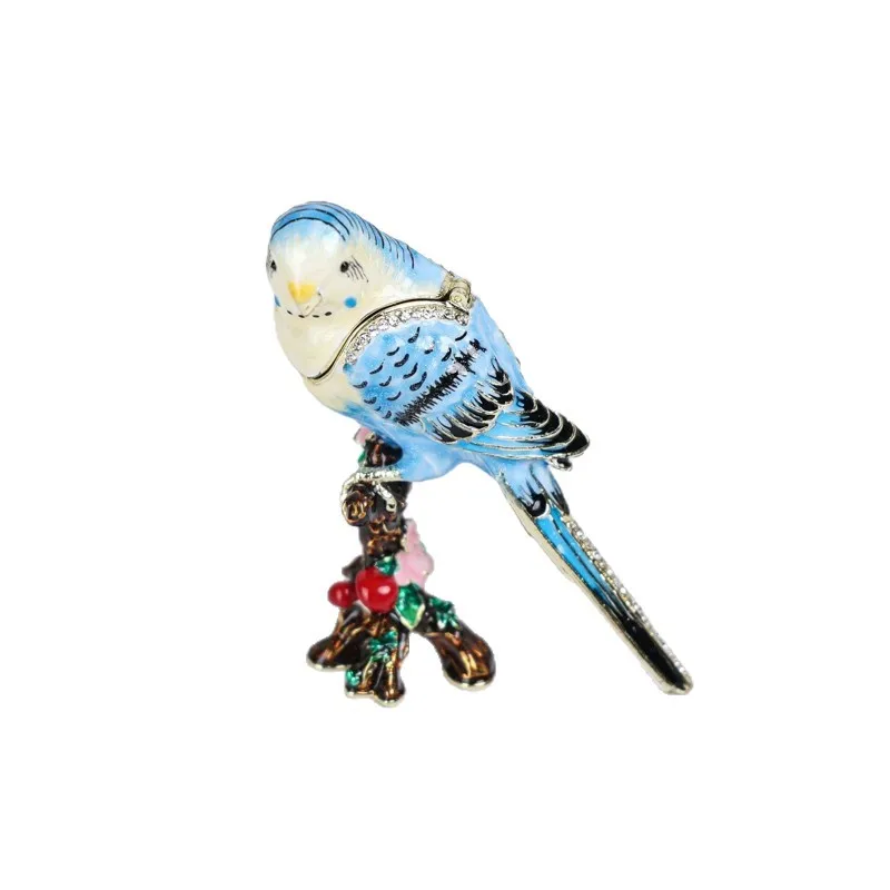 المينا مصوغة بطريقة الوطنية الكنز الحرفية هدية ، صندوق تزيين الببغاء ، سطح المكتب الإبداعية زخرفة صغيرة ، الببغاء المعادن الحرف اليدوية