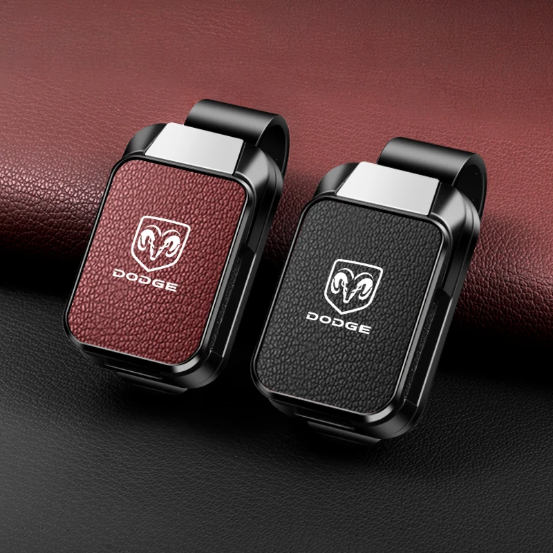 Car Visor Sunglasses Holder Clip Goat Leather Magnetic Eyeglasses Hanger for Dodge SXT DART Challenger RAM 1500 Journey Charger - view 5