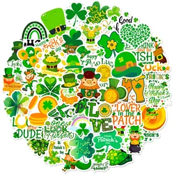 50pcs St. Patrick Decorative Shamrock Irish Luggage Phone Case Computer Waterproof Sticker