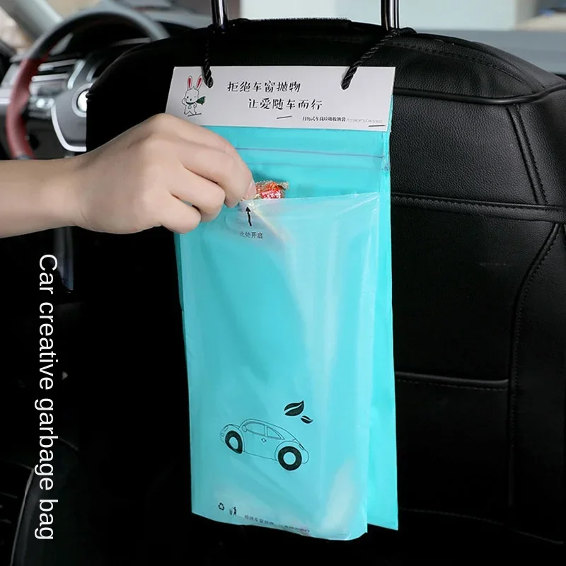 Car Garbage BagPaste TypeCute Car Vomiting BagCar Hanging OneTime Storage 50 Packs 