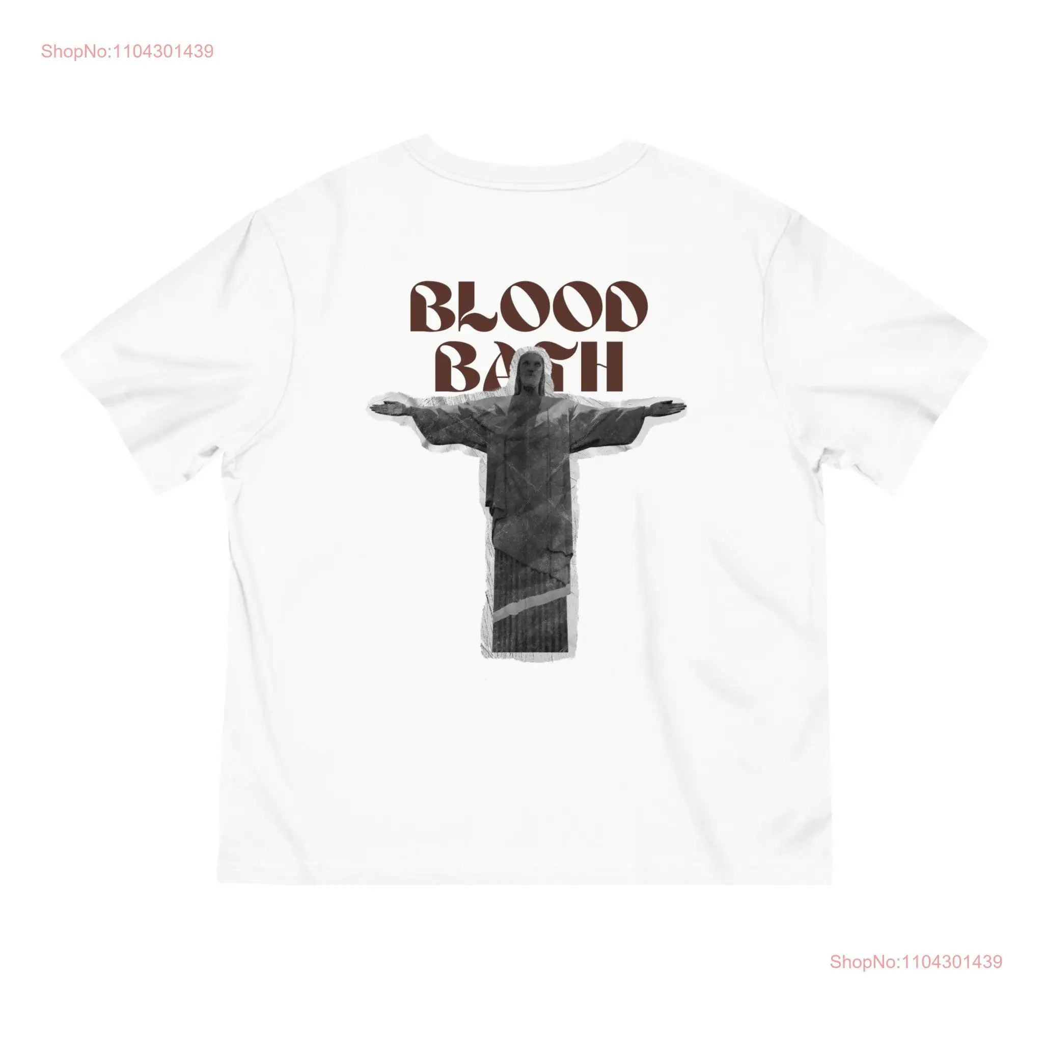 Blood Bath Statue graphic streetwear T shirt brown and white long or short sleeves