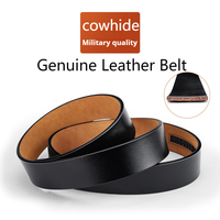 Men cowhide Leather Belt Replacement Strap width 3.5cm Length Optional 110cm120cm130cm black Ratchet Belt Replacement Belt