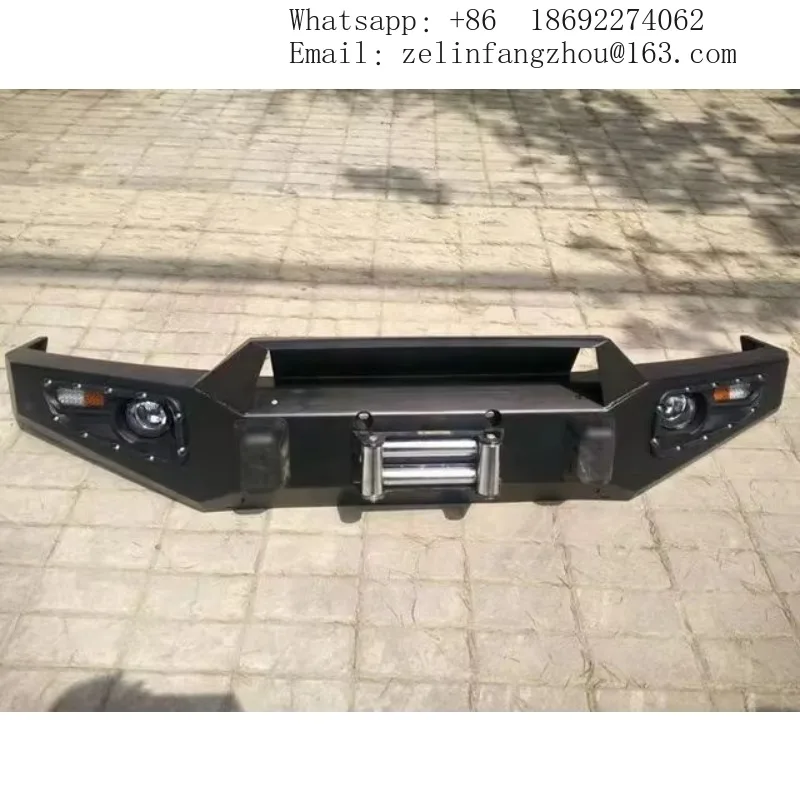 Steel Front Bumper Kit w/ Tow Hook Cut-Outs Fit For Mitsubishi Pajero Montero V60 V70 V73 V77 Off-Road Heavy Duty