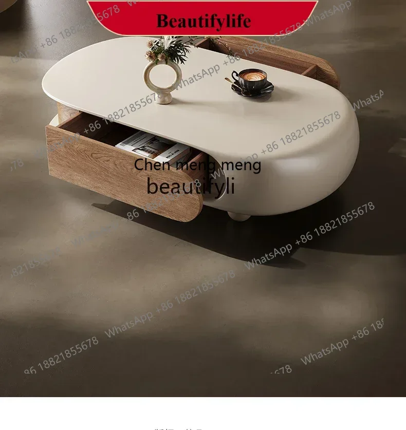 

D178 Y Cream wind coffee table large apartment creative medieval coffee table