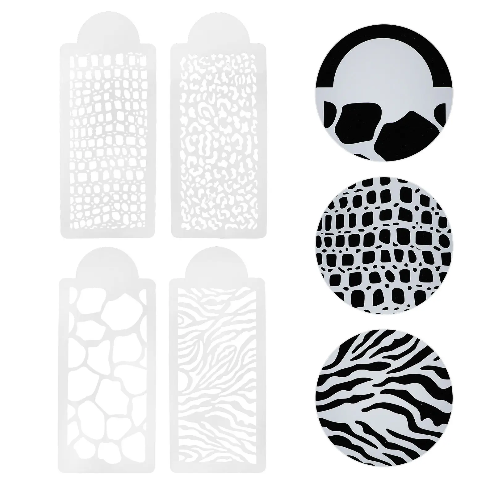 Cake Decorating Stencils 2 Sets Reusable Animal Print Leopard Cow Pattern Templates for Pet Party Cakes