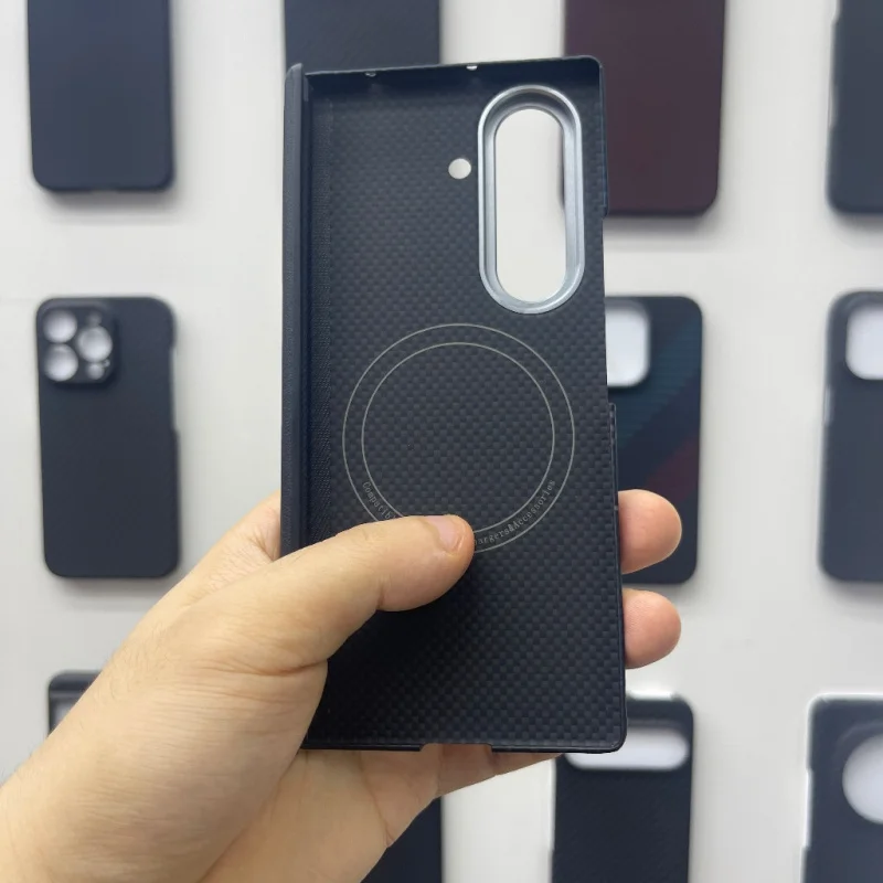 ​ Para Samsung Galaxy Z Fold 7 Funda con bisagras magnéticas - Fibra de aramida ultrafina de fibra de carbono