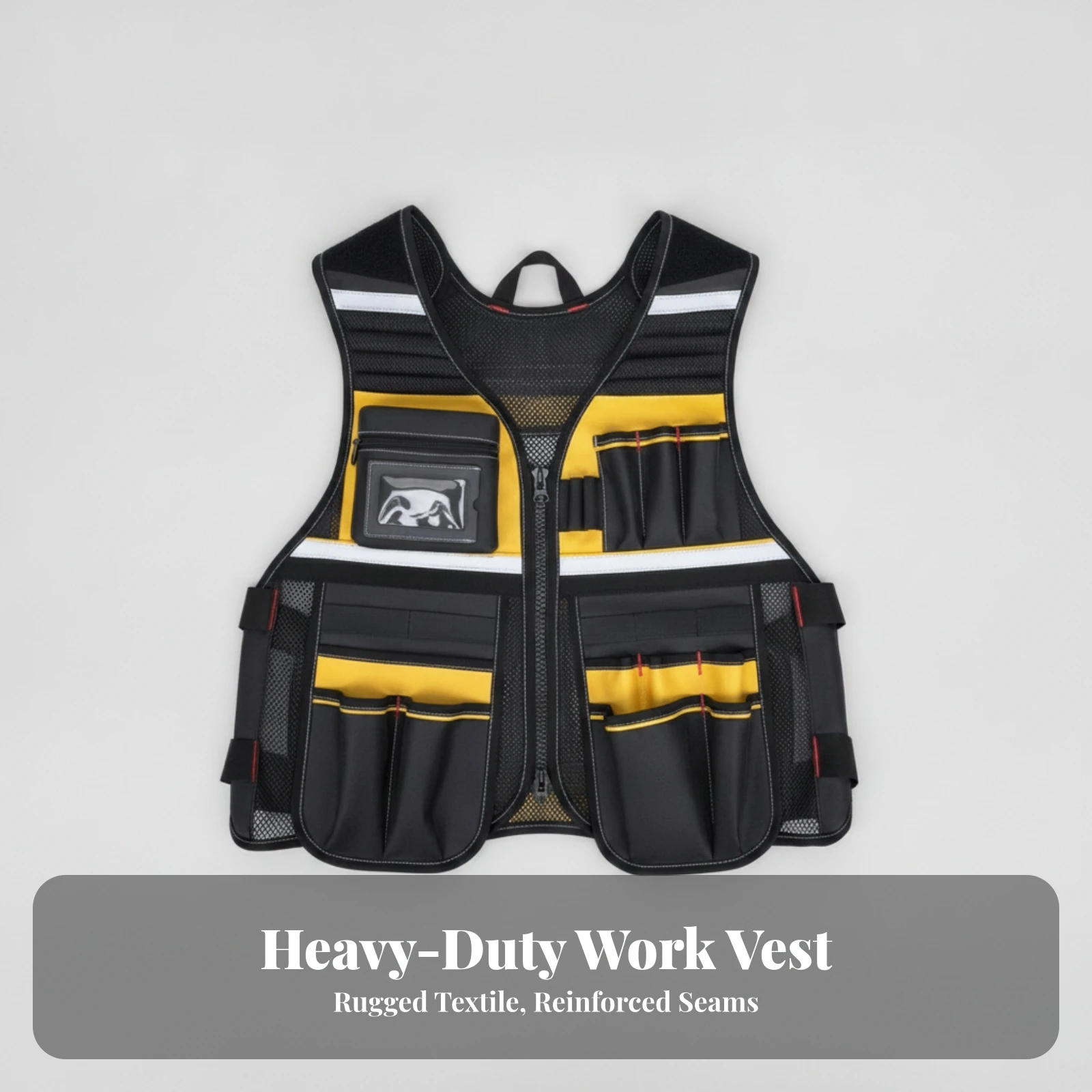 Mesh Tool Vest with Adjustable Straps Comfortable Tool Vest with Pockets Multi-Pocket Long-Lasting for Construction Workers