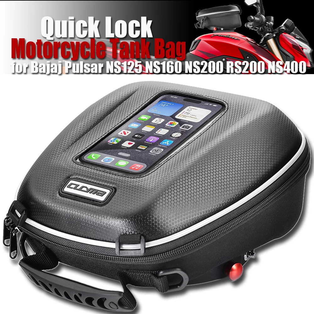 Tank Bags for Kawasaki Bajaj Pulsar NS 125 160 200 400 RS Waterproof Luggage Quick Lock Ring Parts Tool Bag Backpack Motorcycle