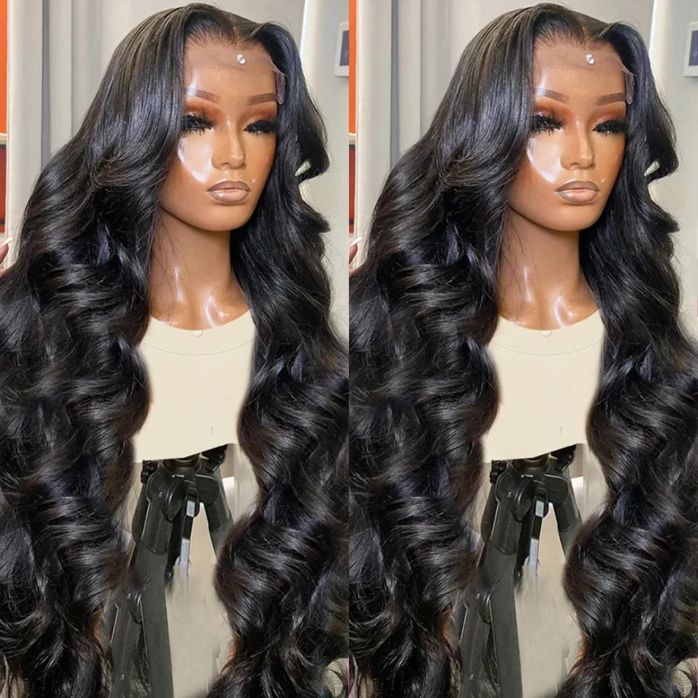 Body Wave 13x4 13x6 HD Transparent Lace Front Wigs Human Hair Brazilian 38 Inch Water Wavy Glueless Lace Frontal Wigs For Women