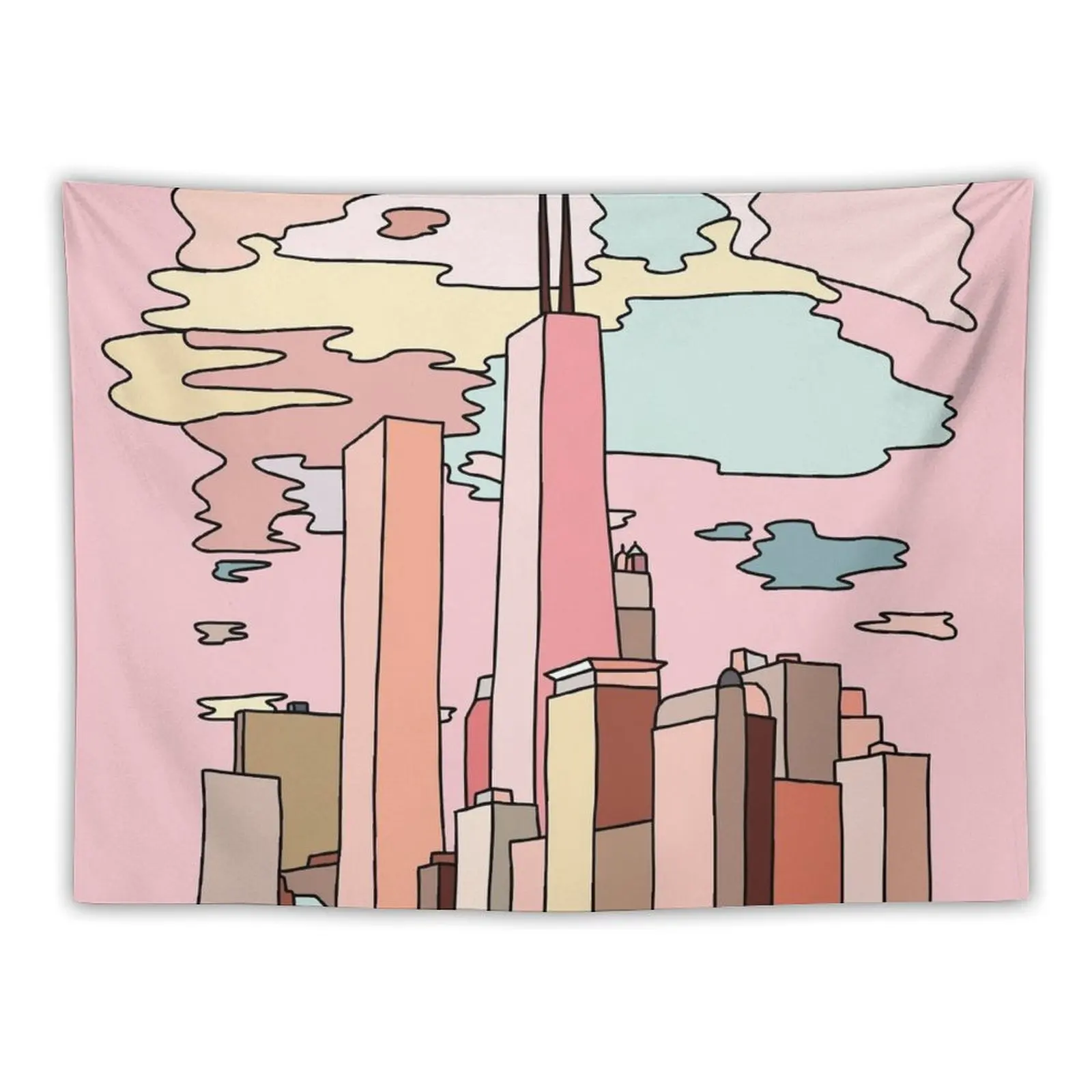 Chicago sunset by Sasa Elebea Tapestry Wall Carpet Bedrooms Decorations Decorations For Room Tapestry