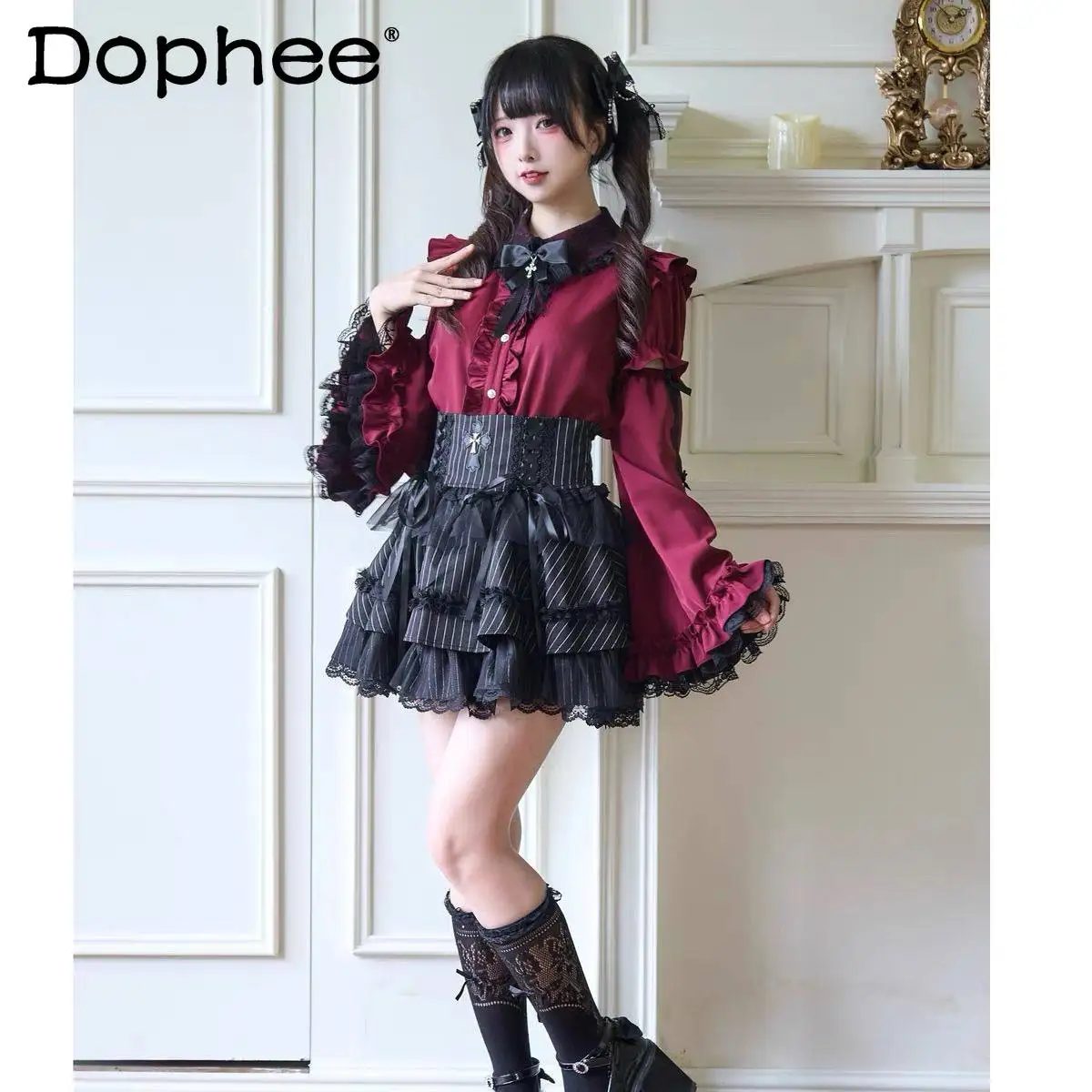 

Новинка Весна 2026: Оригинальный японский топ в стиле балетной лолиты, массовое производство, готическая милая и дерзкая женская универсальная рубашка с длинным рукавом