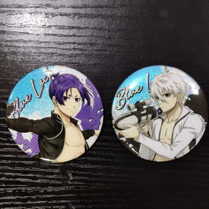 

BLUE LOCK Anime Figure Nagi Seishiro Mikage Reo Cosplay Metal Laser Badge Isagi Yoichi Deocr Pins Brooch Toy Fans Xmas Gift