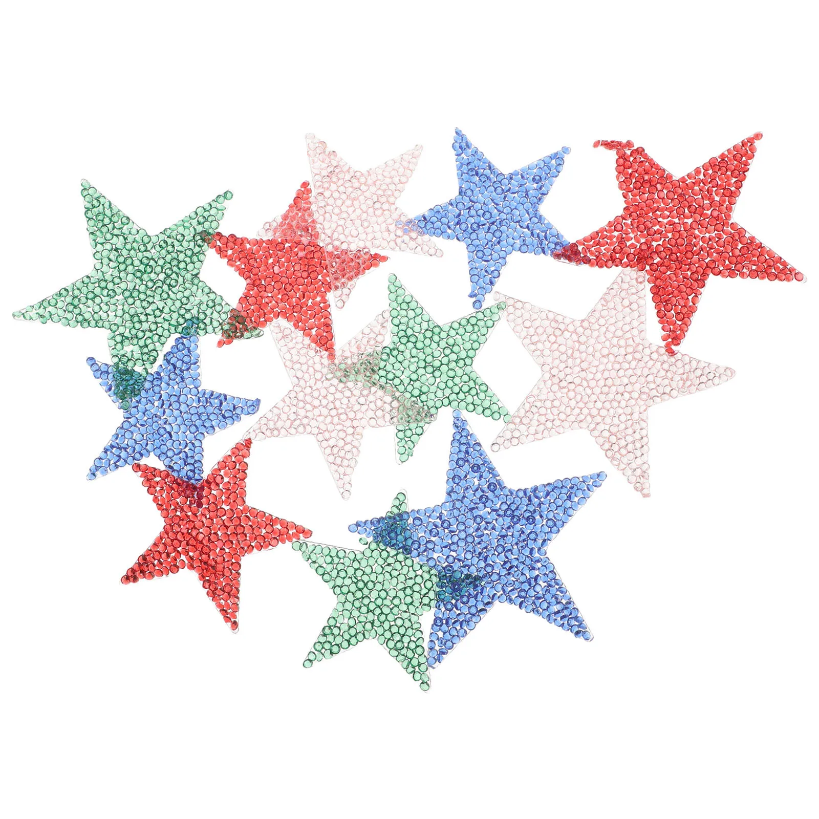 

12Pcs Decorative Rhinestones Candy Color Resin Star Iron on Patches for DIY Clothing Shoes Bag Bling Embellishments Applique