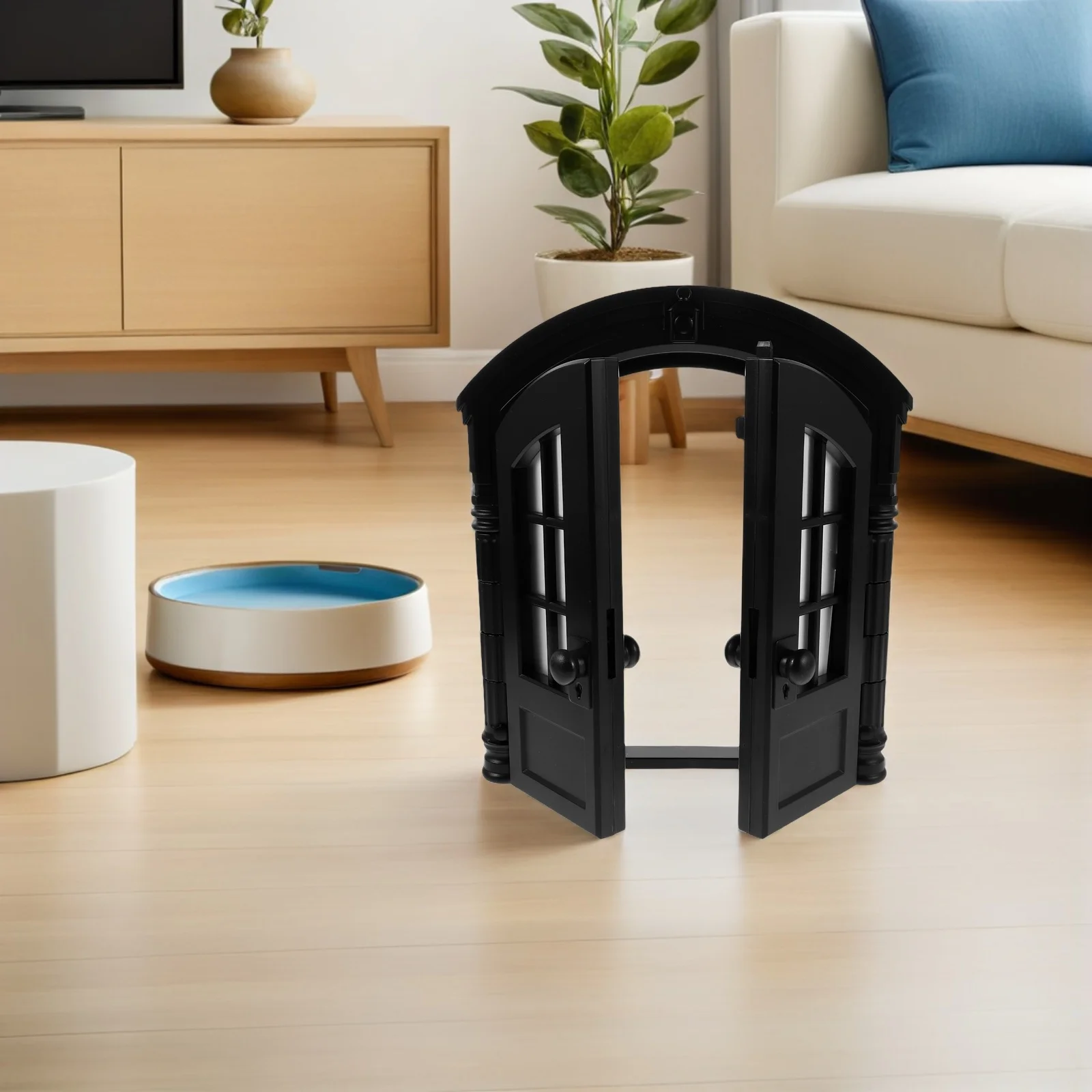 

Pet Door for Indoor Use Dual Swing Cat and Dog Flap No Tools Assembly for Home Safety and Convenience Black Wall Cat Door