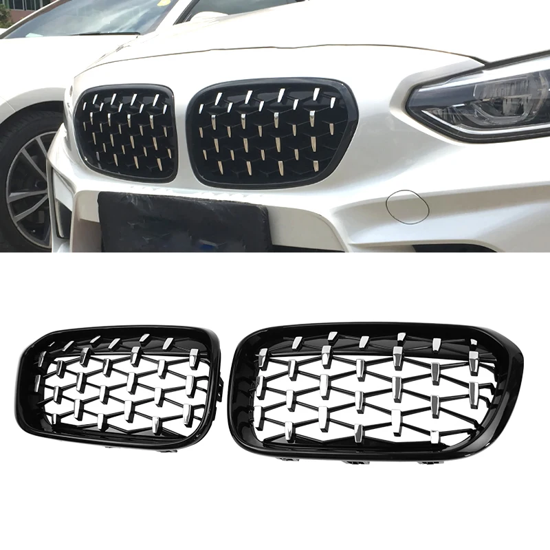 

Car Front Bumper Grilles Kidney Racing Grill For BMW 1 Series F20 F21 LCI 120i 15-17 Double Slat Replacement Grille Accessories