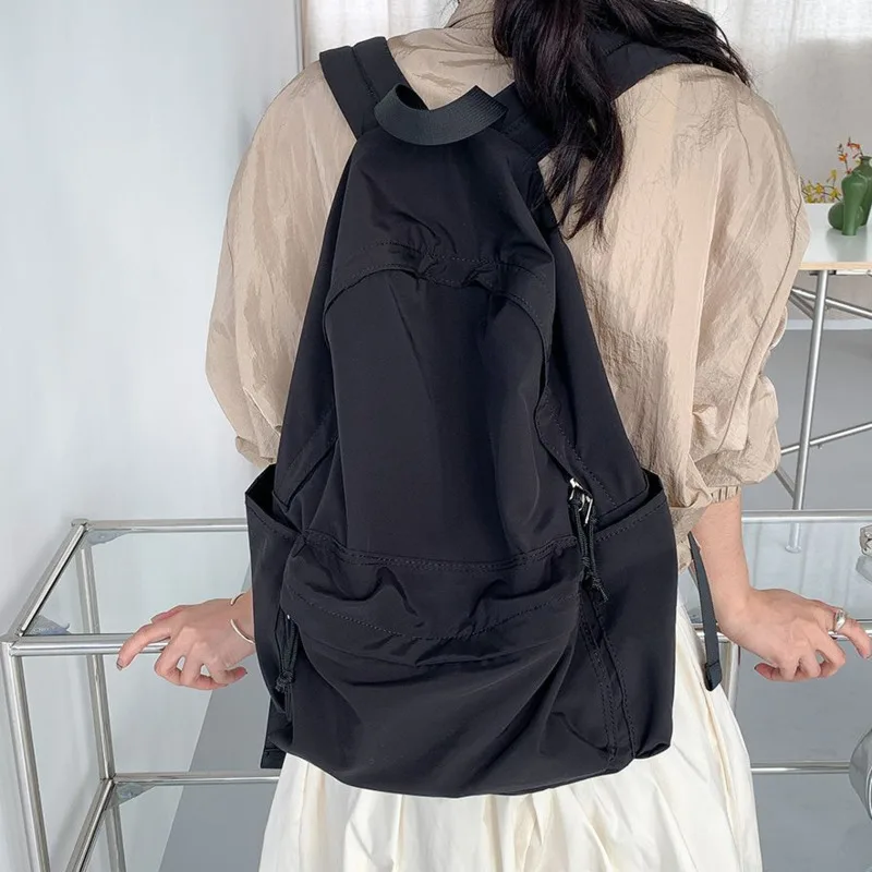 Korean Nylon Backpack Large Capacity Women Backpacks 2024 Winter Y2K Korean Fashion Backpack School Student Back Packs