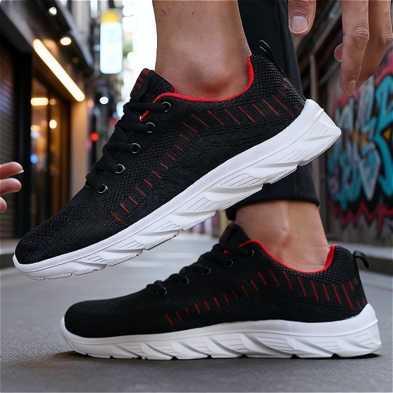 

Knit Running Sneakers Man Comfortable Trend Causal Versatile Shoe Breathable Lightweight Non-slip Soft Sole Walking sports shoes