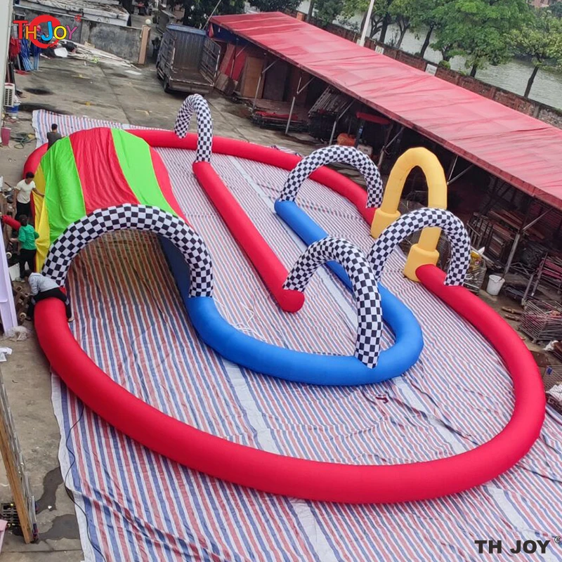 15x10m Optional Gokart Giant Inflatable Race Track Air Race Track Rc Mega Blow Up Arena Playground Toys