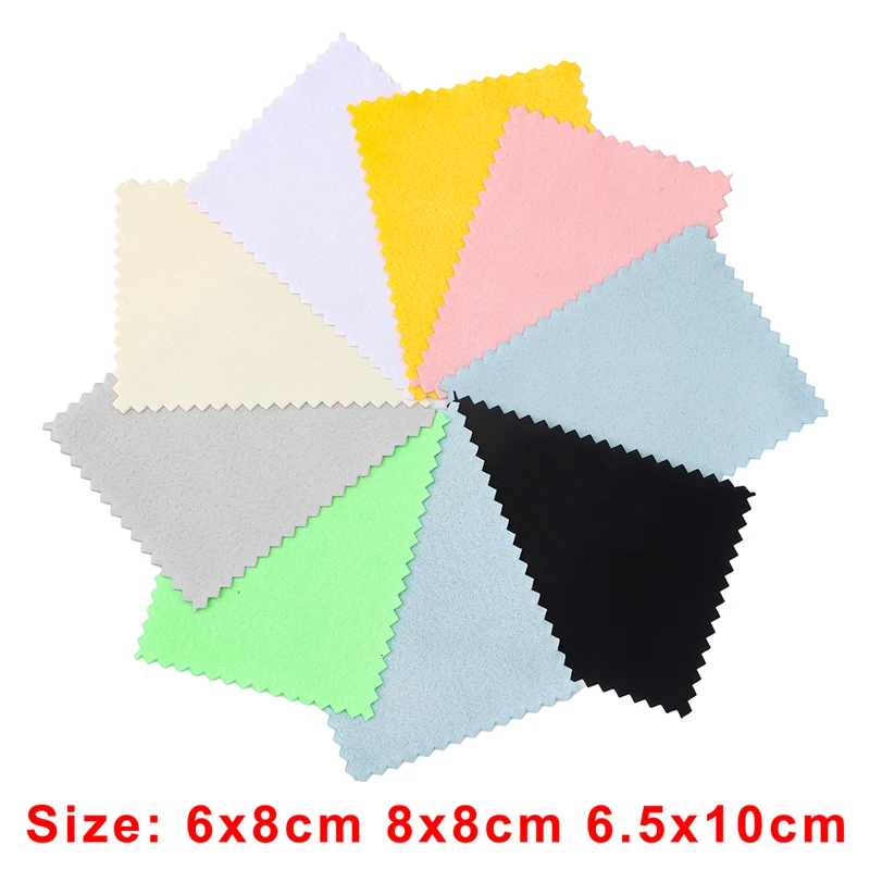 40pcs Silver Polish Polishing Cloth Jewelry Cleaning Anti Tarnish Reusable Small Soft Wiping Cloth Keep Jewelry Shining Tools