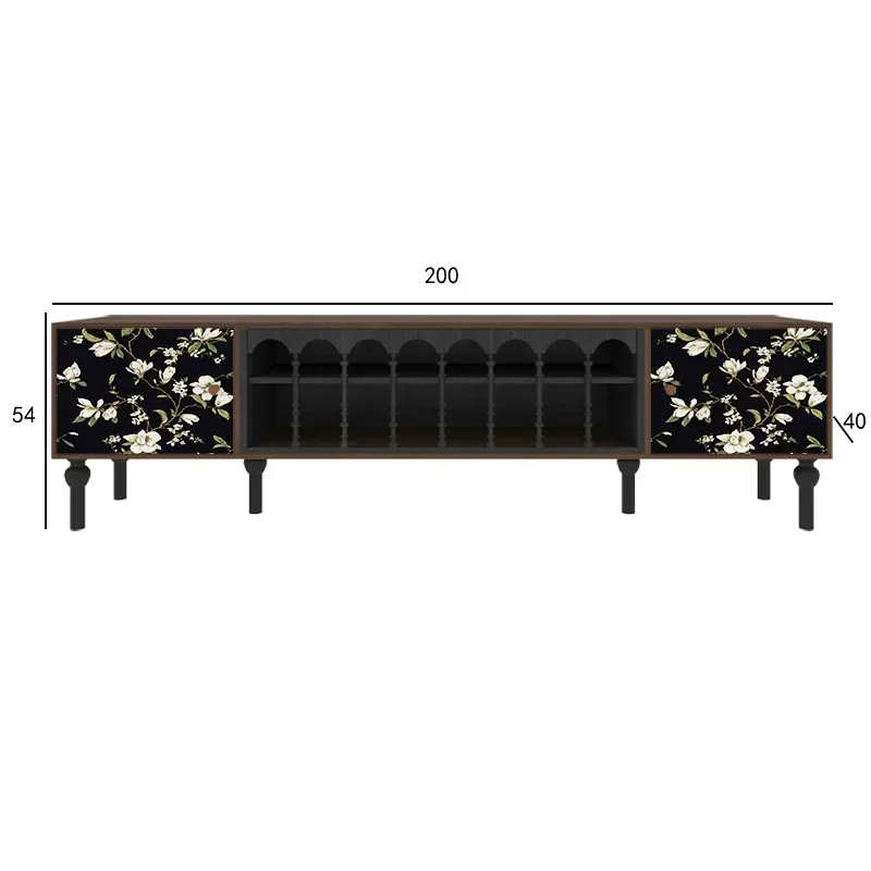 solid wood TV cabinet, living room locker, household large-capacity advanced storage cabinet