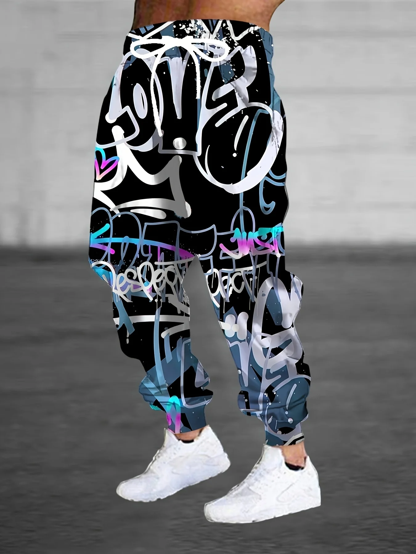 Hot selling new men's autumn letter graffiti print soft and