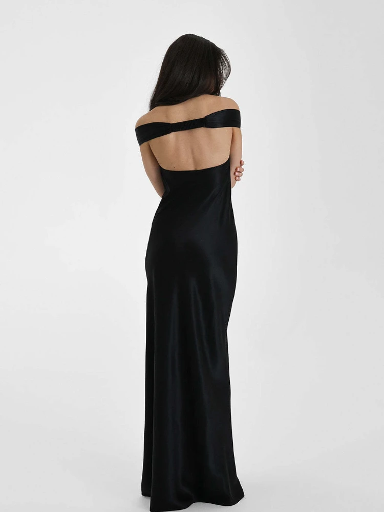 2025 신상 유럽풍 미국 스타일 머메이드 드레스 여성 고급 새틴 오프숄더 우아한 이브닝 가운 프롬 파티 롱 드레스