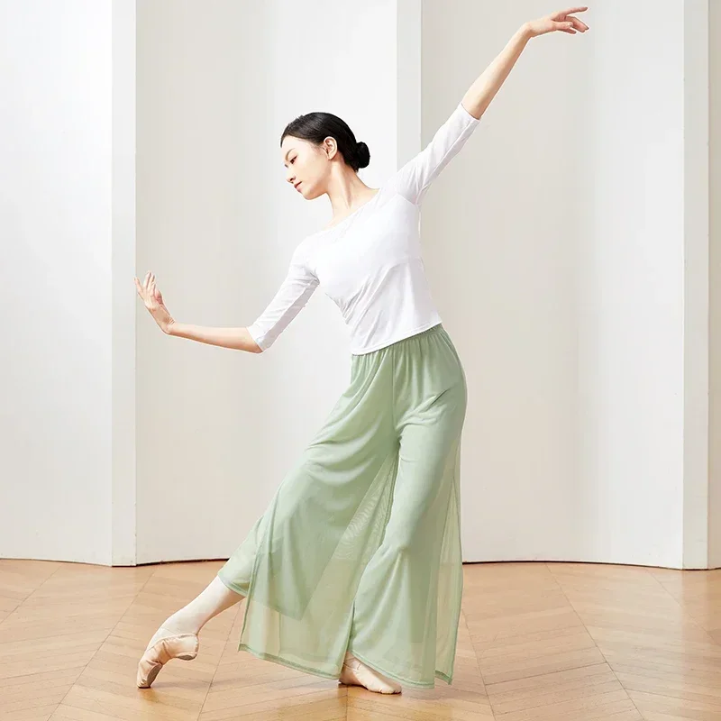 

Women Classical Dance Pants Double Layer Ballet Classical Dancing Practice Pants Yoga Adults Loose Modern Dance Trousers