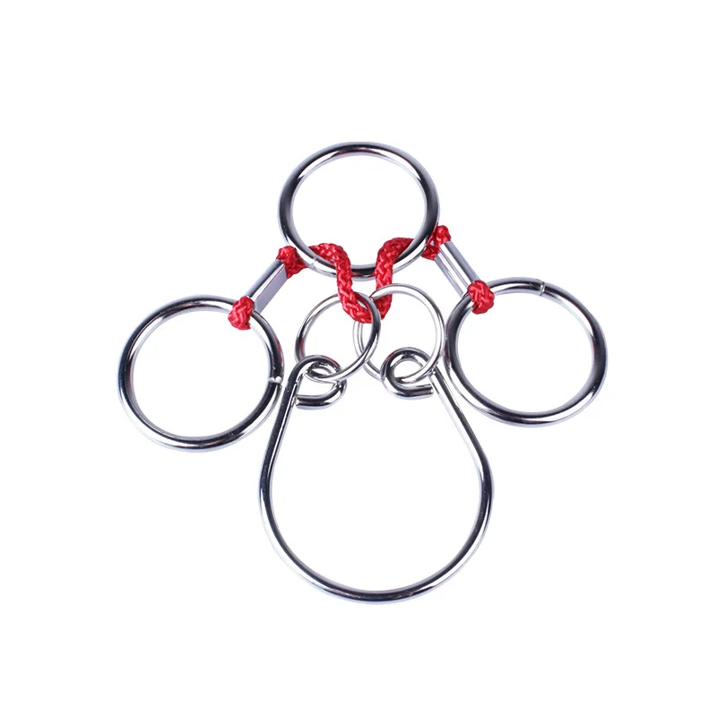 

Challenging Metal Puzzle Brain Teaser Wire Rope Ring Puzzles Game for Adults