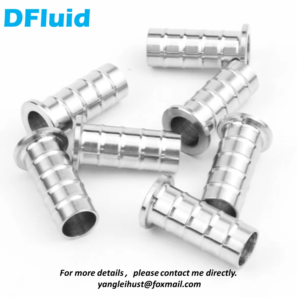 1 pc Stainless Steel Barbed Type Hose Lining PU PE PTFE Plastic Tube Insert Support for Double Ferrule Compression Fitting