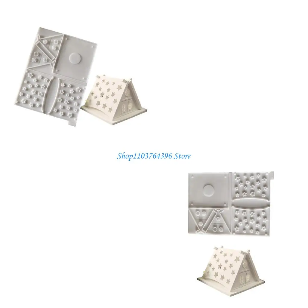 

Миниатюрная форма для украшения дома в форме дома, гибкая силиконовая форма для рукоделия, настольный орнамент, форма, для