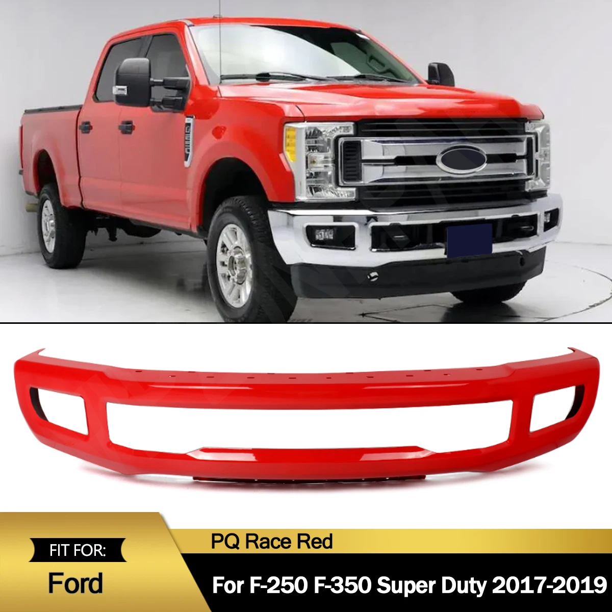 Front Bumper Face Bar Cover With Fog Light Hole Replace For Ford F250 F350 Super Duty 2017 2018 2019 Front Bumper Guard Assembly