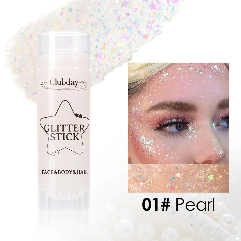 Körper-Glitzer-Gel-Stift Langanhaltender Gesichts- und Haar-Glitzer Pailletten Rosa Lidschatten Schimmer Highlighter Party Make-up Kosmetik – Detail 10