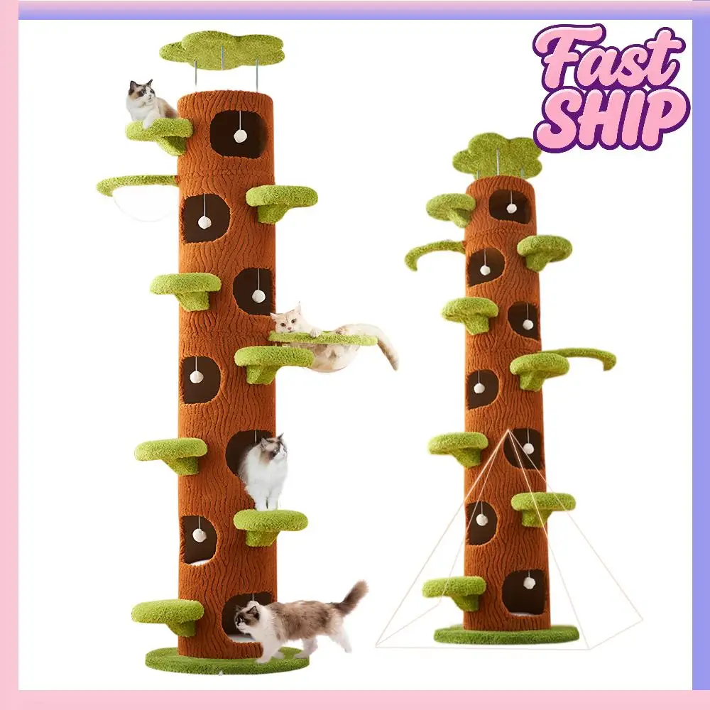 

Большой лесной игровой комплекс для кошек с сизалевой когтеточкой, очень большая лазалка-башня для домашних котят