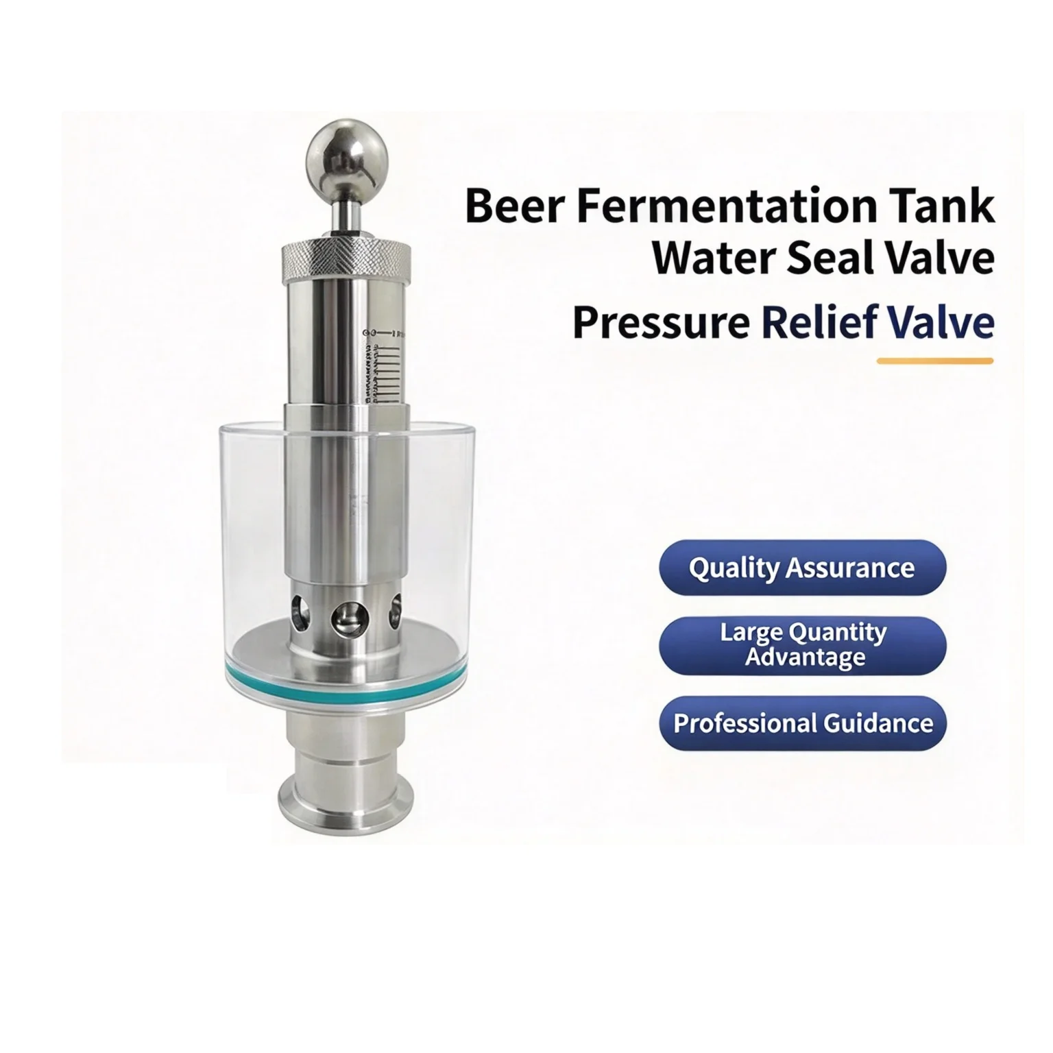 SS304 Sanitary stainless steel vertical quick-install exhaust valve safety pressure reduction adjustable pressure relief valve