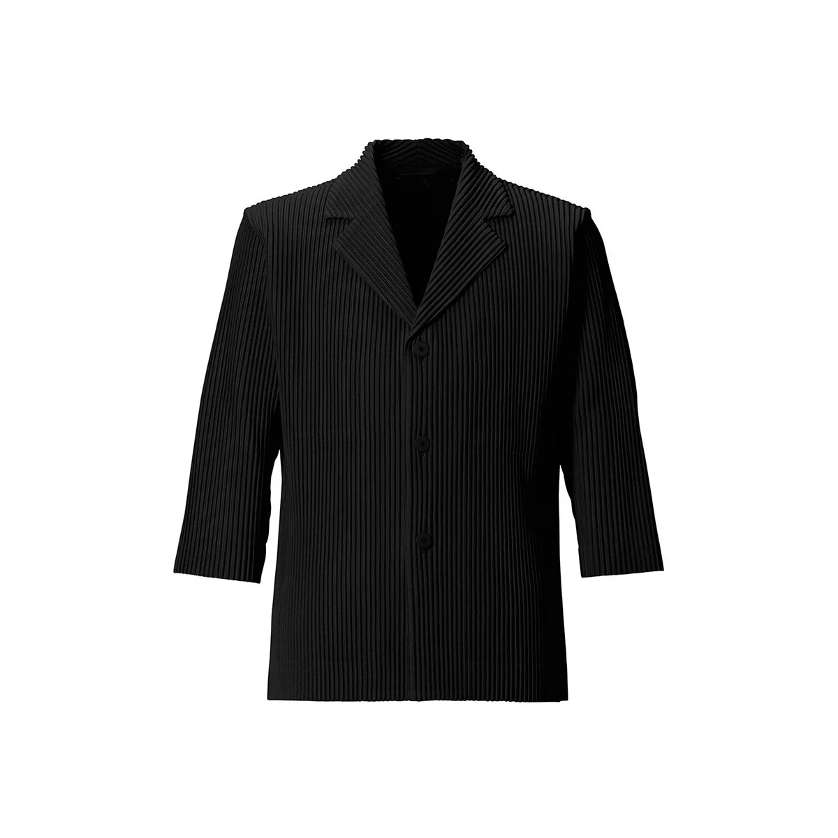 Veste plissée à plis verticale pour homme, cardigan à manches de sept minutes, décontracté, classique, printemps, marée, 2024