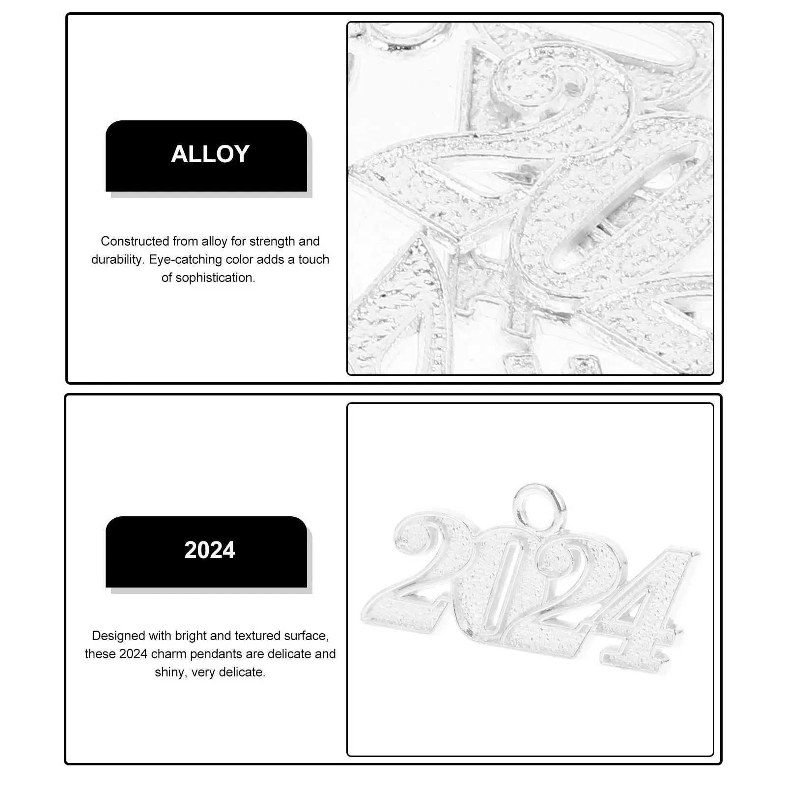 50Pcs 2024 Number Pendant Charms Bright Shiny Alloy Jewelry Supplies for Necklace Bracelet Earring Bookmark Keychain New