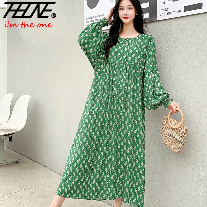 Plus Size Dress Women Clothing Summer Bohemian Oversized Beach Korean Style Floral Vintage Vestidos Robe Loose Long Maxi Dresses