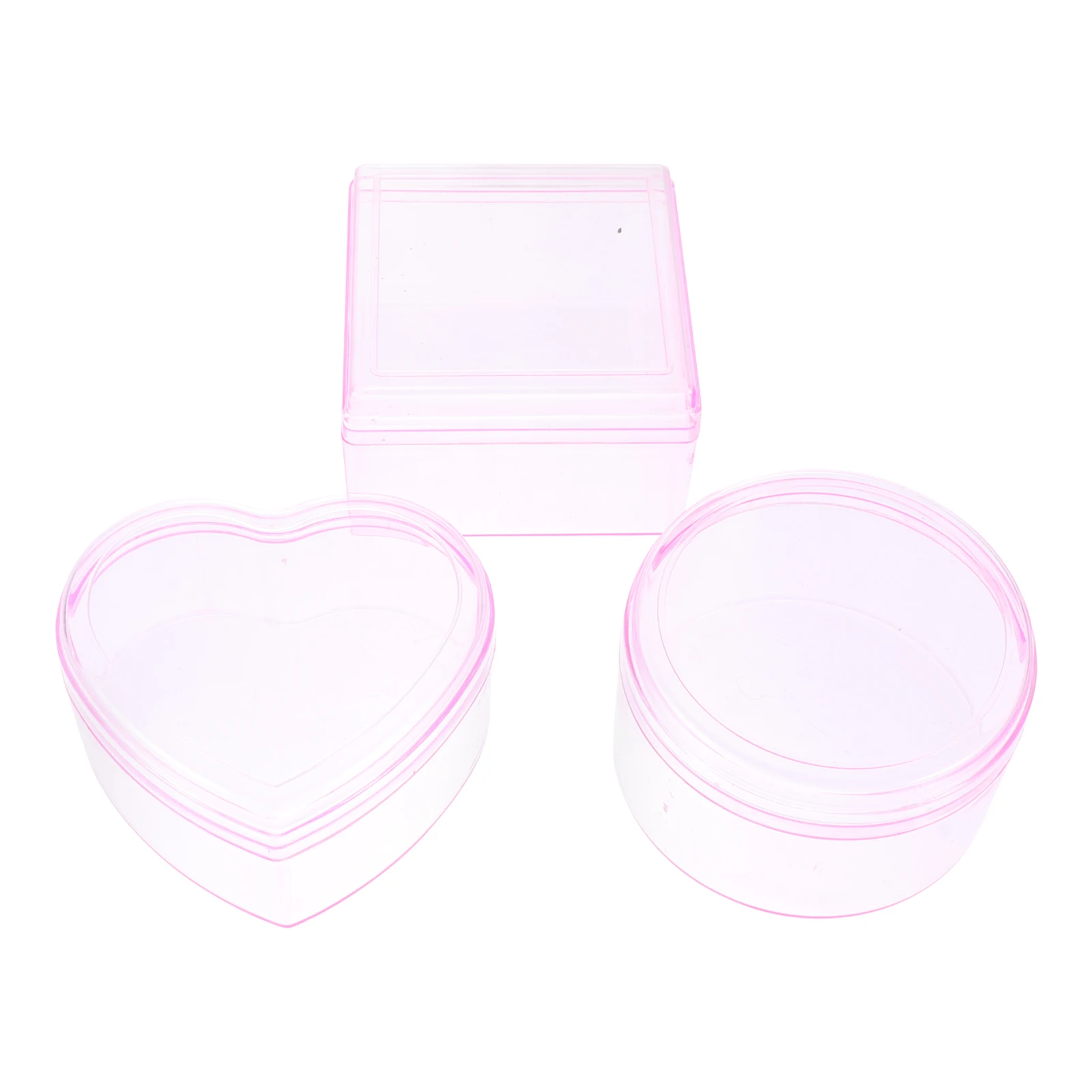 

3 Pcs Decorative Boxes Durable Plastic Containers ies Desserts Jewelry Coins Small Storage Solutions Household