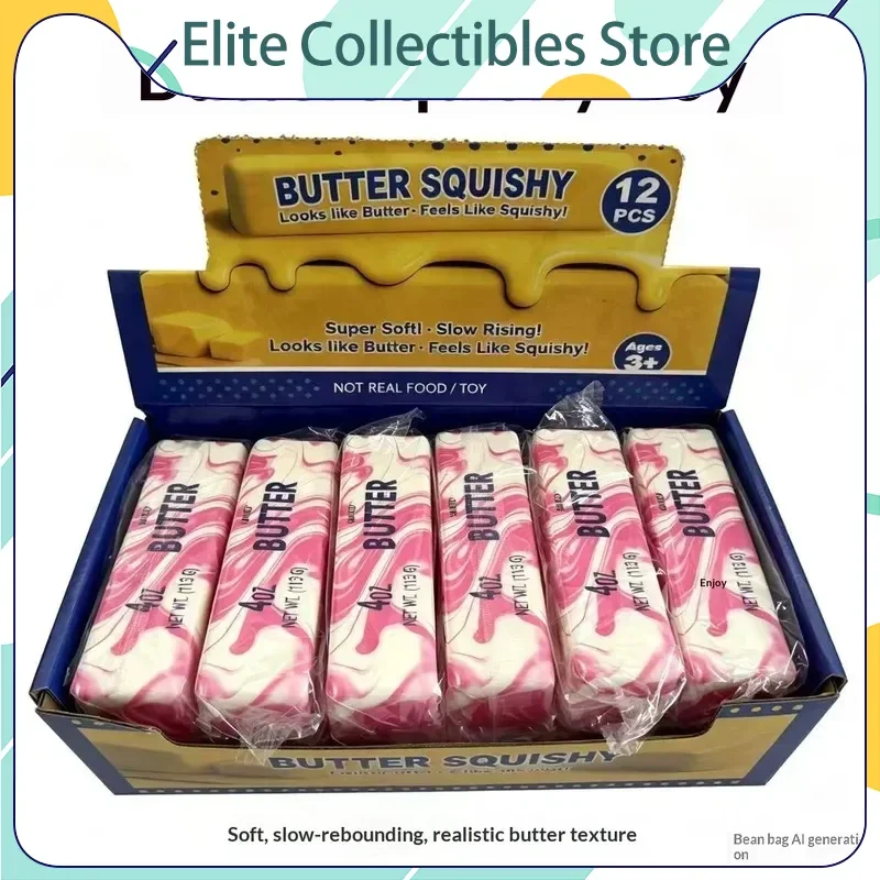 Butter Squishy Pu Slow Rising Squeeze Toy Creative Multicolor Stress Relief Simulated Butter Anxiety Relief Fidget Toy For Adult