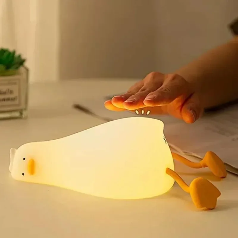 Cartoons Desk Lamp Reading Light Led Children\'s Bedrooms Birthday Gifts Books Silicone Duck Lamps Room Tabletop Lighting Indoor