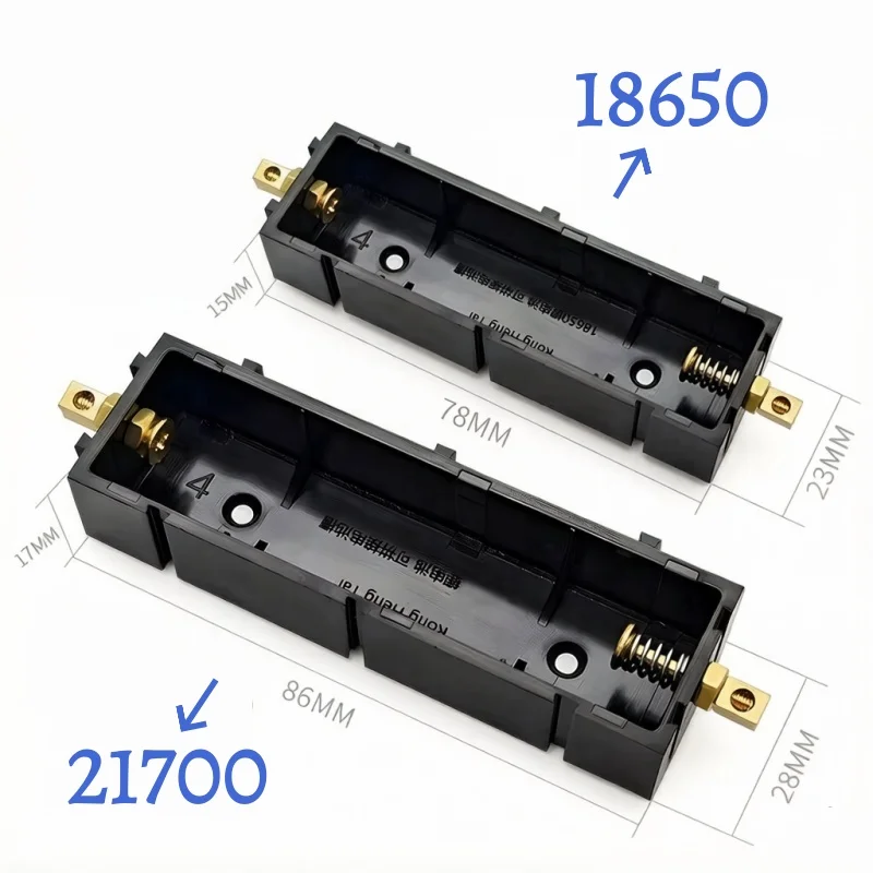 2pcs 21700 18650 Splicable Battery Case Solder-Free Copper Pillarupports High Current with Lid for DIY Splicable Battery Box