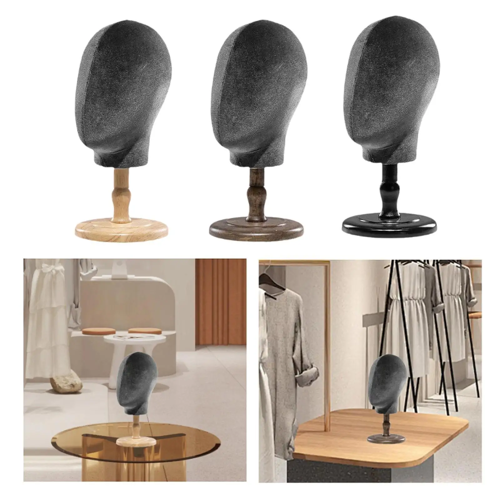 

Mannequin Head Wig Display Stand Detachable Base Stable Display Styling Hat Display Holder Manikin Head Model for Hairpieces
