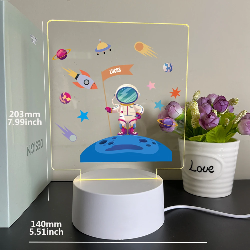 Cosmonaut Customize the name 3D Led For Home Children'S Night Light 3D Night Light Kids Toy