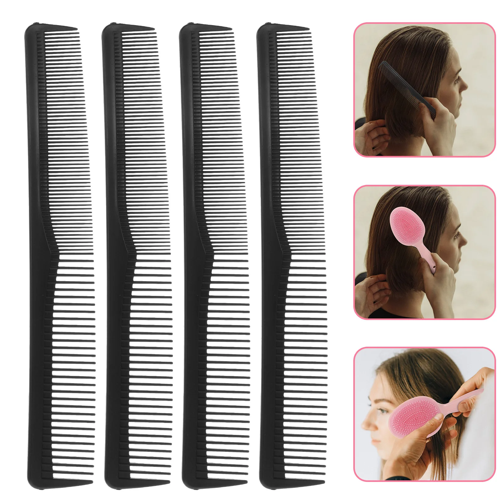 

Comb Fine Cutting for Salon Use Barber Styling Wet Hair Detangling Natural Black Straightening Dual-sided