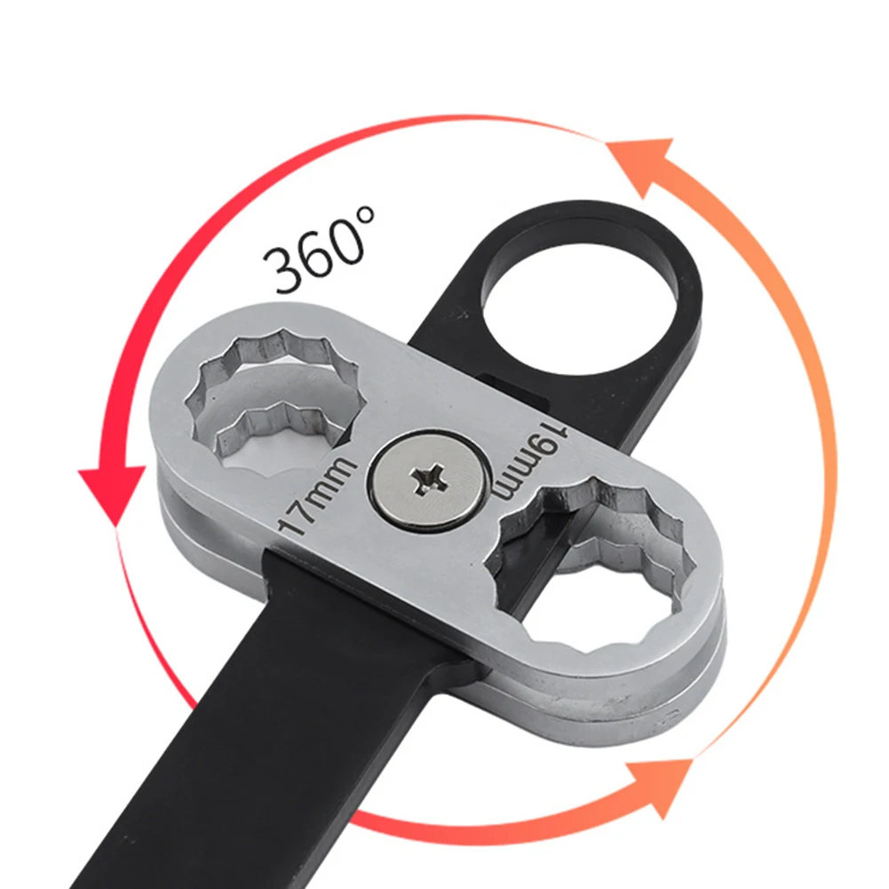 2Pcs Combination Wrench Spanner Set 360° Rotation Metric Plum Blossom Ring Opening Wrench Hand Repair Tools